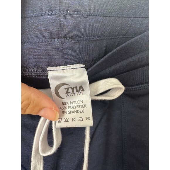 ZYIA Navy Blue Waist Tie Pull On Comfy Jogger Pants Size Medium - Picture 6 of 8